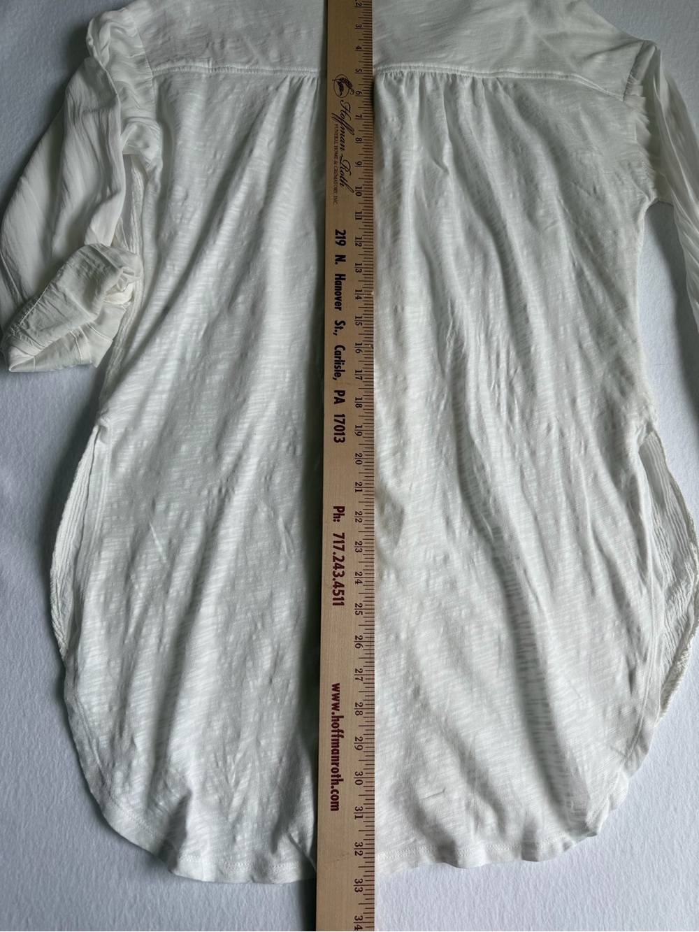 Anthropologie Cream Textured Tunic Button Down Blouse Medium Boho - Picture 13 of 15
